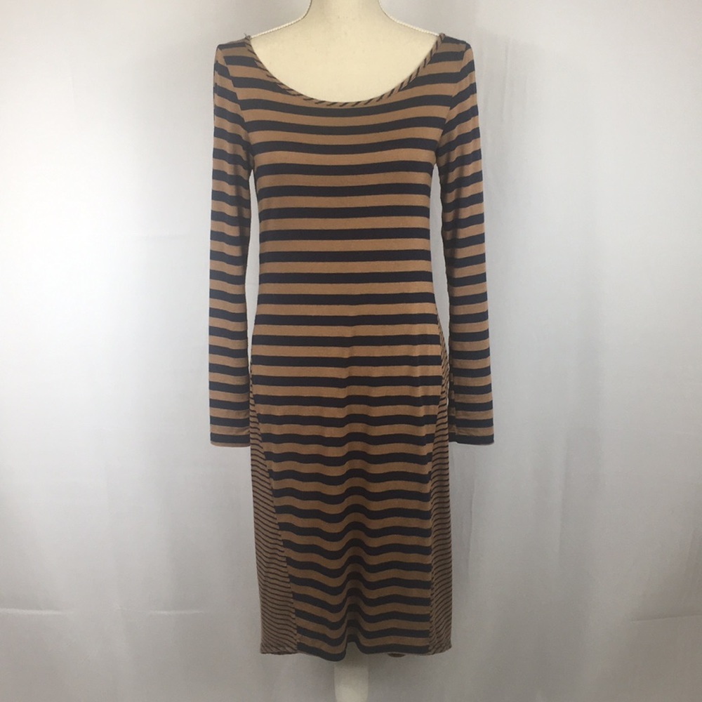 Jersey Knit Striped High Low Dress